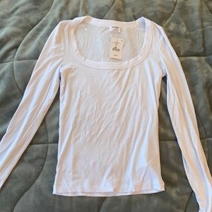 cotton on white ribbed long sleeve NWT